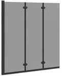 vidaXL Bad-Duschschirm Schwarz 130 x 138 cm Geh&auml;rtetes Glas