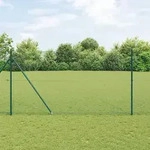 vidaXL Geschwei&szlig;ter Drahtzaun mit 13 Spike-Pfosten Gr&uuml;n 1,5x25 m Stahl