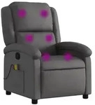 vidaXL Massagesessel Relaxsessel Echtleder Grau