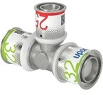 Uponor T-St&uuml;ck S-Press PLUS reduziert aus Messing, verzinnt 32x25x32mm
