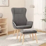 vidaXL Relaxsessel mit Hocker Hellgrau Stoff