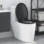 vidaXL Toilettensitz Quick Release Absenkautomatik Duroplast Schwarz
