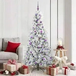 vidaXL K&uuml;nstlicher klappbarer Weihnachtsbaum Wei&szlig; 180 cm PE und PVC
