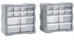 vidaXL Multi-Schubladen-Organizer 2 Stk. 12 Schubladen 26,5x16x26 cm