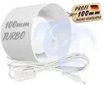 100mm Abluft Zuluft L&uuml;fter Inline Ventilator mit Kabel Stecker Schalter 230V...