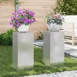 vidaXL Outdoor-Pflanzens&auml;ulen 2 Stk. 24x24x55 cm Edelstahl