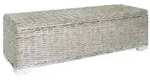 vidaXL Truhe Wei&szlig; 110 cm Natur Kubu Rattan & Massivholz Mahagoni