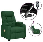 vidaXL Elektrischer Massagesessel Dunkelgr&uuml;n Stoff