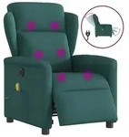 vidaXL Massagesessel Elektrisch Dunkelgr&uuml;n Stoff