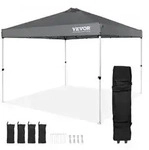 VEVOR Pavillon 304,8x304,8x320cm Gartenzelt 250D PU Silber beschichtetes Gewebe
