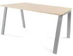 Schreibtisch Blanca BxTxH 140x80x73cm Gestell grau Platte Melamin buche