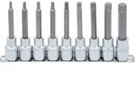 "BGS Bit-Einsatz-Satz Antrieb Innenvierkant 12,5 mm (1/2") T-Profil (f&uuml;r Torx) 9tlg.