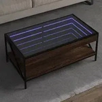 vidaXL Couchtisch mit Infinity-LED Braun Eichen-Optik 90x50x38 cm