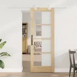 vidaXL Schiebet&uuml;r mit Hardware-Set 73,5x198,5 cm Massivholz Kiefer