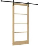 vidaXL Schiebet&uuml;r ORKDAL Natur 93 x 202 cm Massivholz Kiefer und Glas