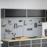 vidaXL 6-tlg. Werkzeugschrank-Set mit Stecktafel Wandmontage Schwarz