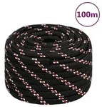 vidaXL Bootsseil Schwarz 20 mm 100 m Polypropylen