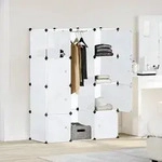 vidaXL Modularer Schrank mit 9 F&auml;chern 109x36,5x143 cm Wei&szlig;