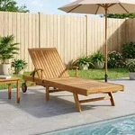 vidaXL Sonnenliege 1-Person Braun Massivholz Teak