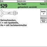 Steinschraube DIN 529 Spaltdolle/6-ktmutter CM 10x160 Mu 3.6 galv.verz. 25St.