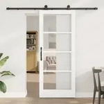 vidaXL Schiebet&uuml;r mit Hardware-Set 'ORKDAL'Wei&szlig; 83x202 cm