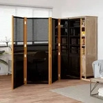 vidaXL 4-tlg. Raumteiler Schwarz 280x180 cm