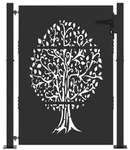 vidaXL Gartentor Schwarz 110 x 155 cm Pulverbeschichteter Stahl