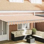 vidaXL Einziehbare Markise Bunt gestreift 500x300 cm Stoff