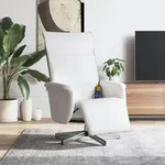 vidaXL Massagesessel mit Fu&szlig;teil Wei&szlig; Kunstleder