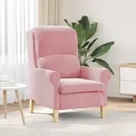 vidaXL Staubiger Rosa Sessel Staubig Rosa Polyesterbezug, Holzrahmen Gro&szlig;