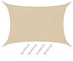 UV Sonnensegel 3x4 HDPE Rechteckig Sonnenschutz &Uuml;berdachung Garten Balkon Beige
