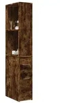 vidaXL Badschrank Schmal mit Rollen R&auml;uchereiche Holzwerkstoff