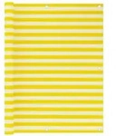 vidaXL Balkon-Sichtschutz Gelb und Wei&szlig; 120x600 cm HDPE