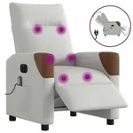 vidaXL Massagesessel Elektrisch Wolkengrau Stoff