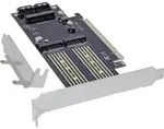 InLine&reg; PCIe Karte x16 zu 2x M.2, 1x mSATA I/O-Karten / Frontpanel / Slotbleche