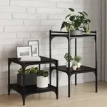 vidaXL B&uuml;cherregal Bretter 4er Set Schwarz Eiche 40x40x1,5 cm Spanplatte