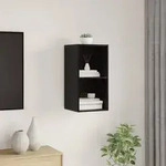 vidaXL TV-Wandschrank Schwarz Eiche 37x37x72 cm Holzwerkstoff