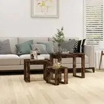 vidaXL Satztische 3 Stk. R&auml;uchereiche Holzwerkstoff