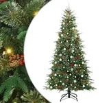 vidaXL K&uuml;nstlicher klappbarer Weihnachtsbaum Gr&uuml;n 240 cm PE und PVC