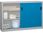 Schiebet&uuml;renschrank B1500xT400xH1200 mm 4 B&ouml;den verz. Mittelwand RAL...