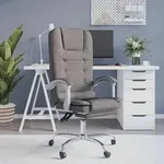 vidaXL B&uuml;rostuhl mit Massagefunktion Taupe Stoff