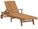 vidaXL Sonnenliege mit Kissen Braun 195 x 59 x 78,5 cm Massivholz Teak