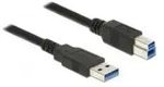 Delock USB-Kabel USB 3.2 Gen1 USB-A Stecker, USB-B Stecker 5.00m Schwarz vergoldete