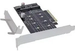 InLine&reg; PCIe Karte zu 2x intern NVMe M.2 Key M &ndash; Bifurcation, x8 I/O-Karten /
