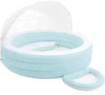 INTEX Pool Lounge Float mit Sonnenhaube Helles Blau und Wei&szlig; PVC