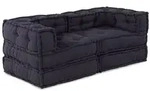 vidaXL Modulare Puffs 2 Stk. Anthrazit Stoff