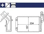 W&auml;rmetauscher Innenraumheizung Alu 234 mm - 157 mm MAHLE f&uuml;r u.a. RENAULT 19