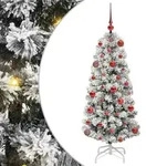 vidaXL K&uuml;nstlicher klappbarer Weihnachtsbaum Gr&uuml;n und Wei&szlig; 120 cm