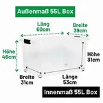 Novaliv 2x Aufbewahrungsboxen mit Deckel Gro&szlig; 55L transparente Nestbar...
