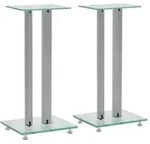 vidaXL Lautsprecherst&auml;nder S&auml;ulen-Design 2 Stk. Hartglas Silbern